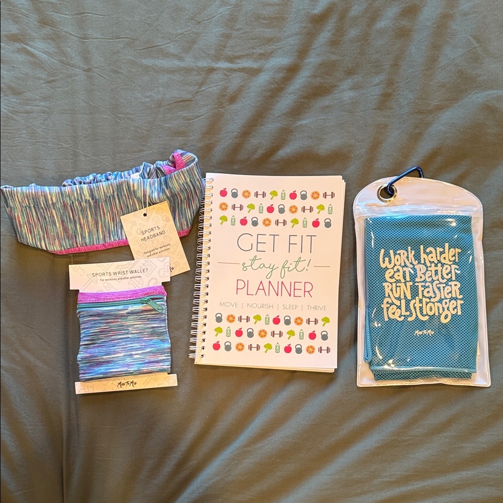 Colorful Fitness Planner and Accessories Set